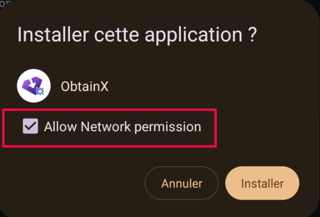 Autorisation réseau