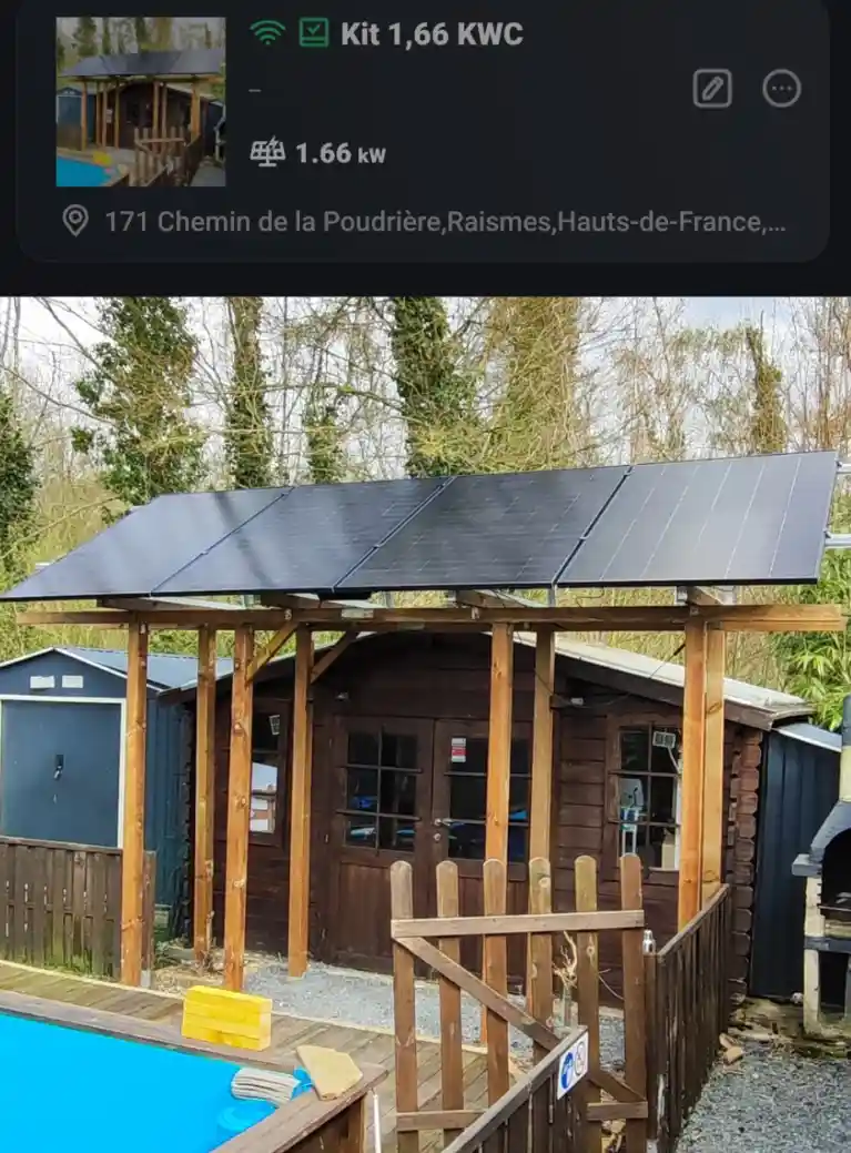 Installation solaire sur structure bois
